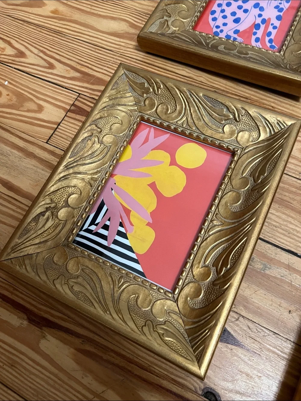 Ornate Gold Picture Frame Set — Four Decorative Wall Frames